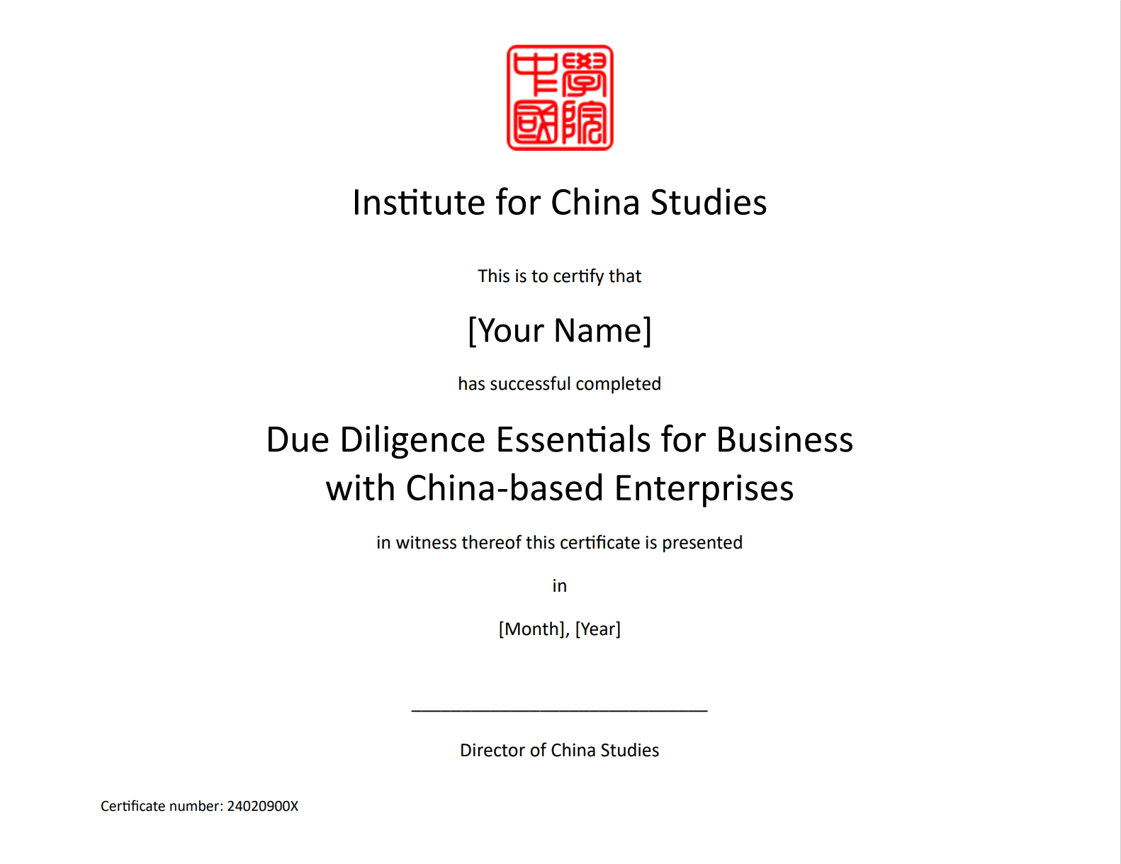 Certificate Template_Due Diligence Essentials