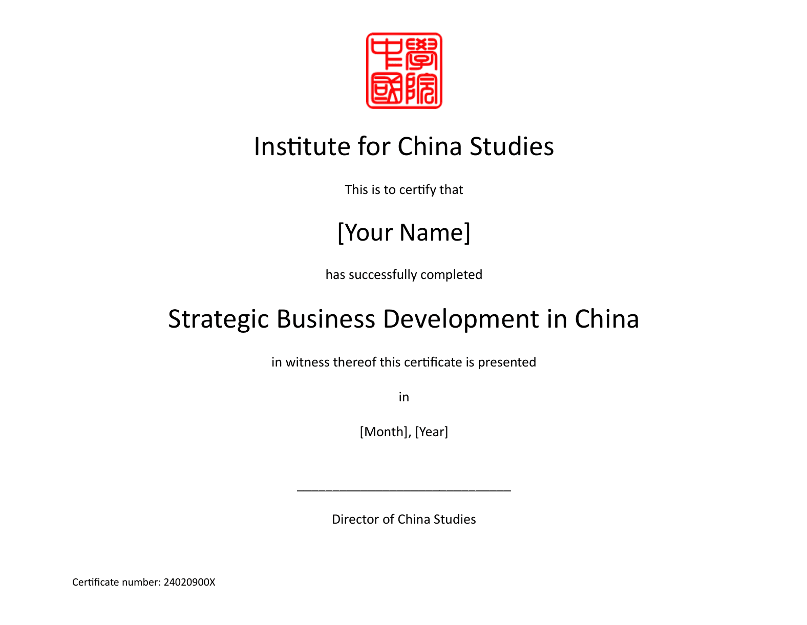 Diploma Program Template_Strategic Business Development in China